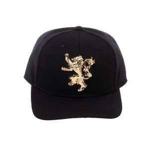 Bioworld Game of Thrones Lannister Sculpted Metal Logo Black Snapback Hat